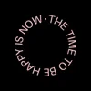 Zen wall clock: "the time to be happy is now — black & soft red"