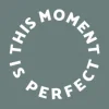 Zen wall clock: "this moment is perfect — mist & white"