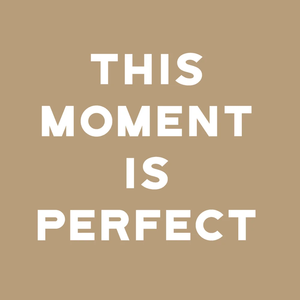 Zen wall clock: "this moment is perfect"