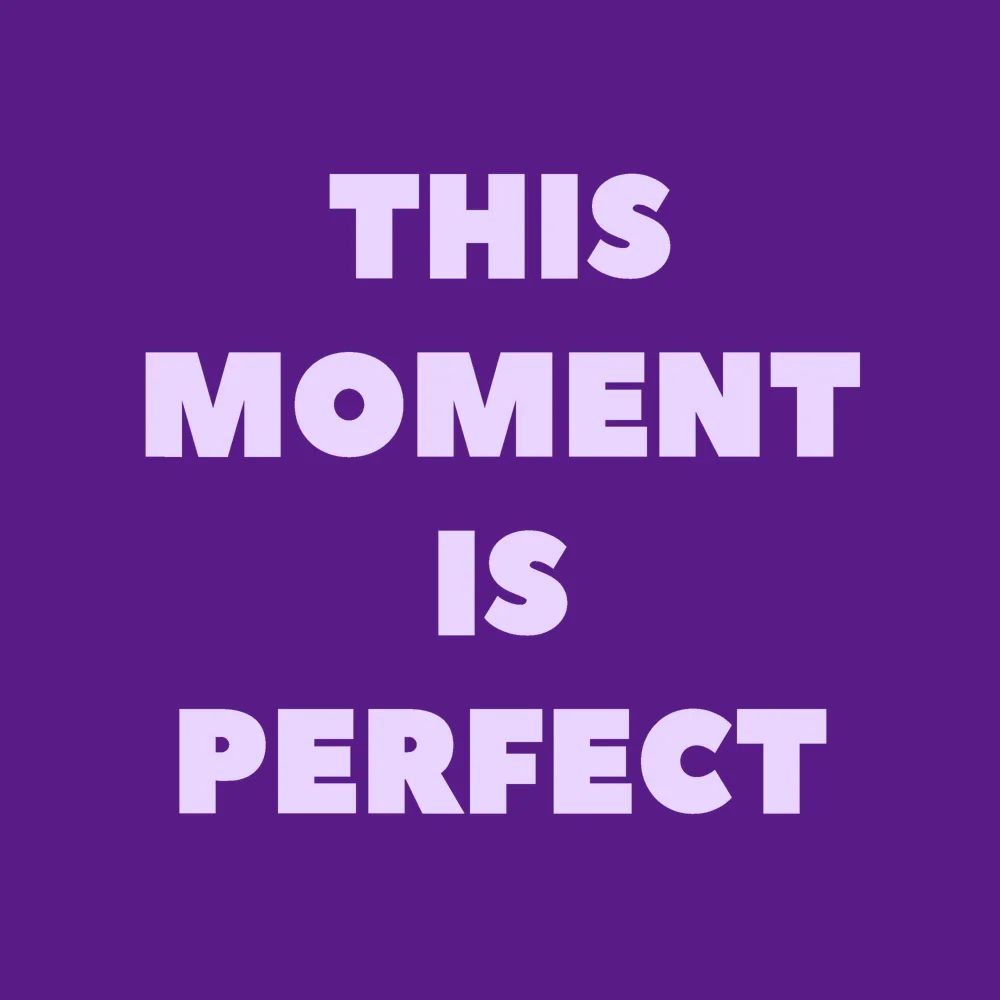 Zen wall clock: "this moment is perfect"
