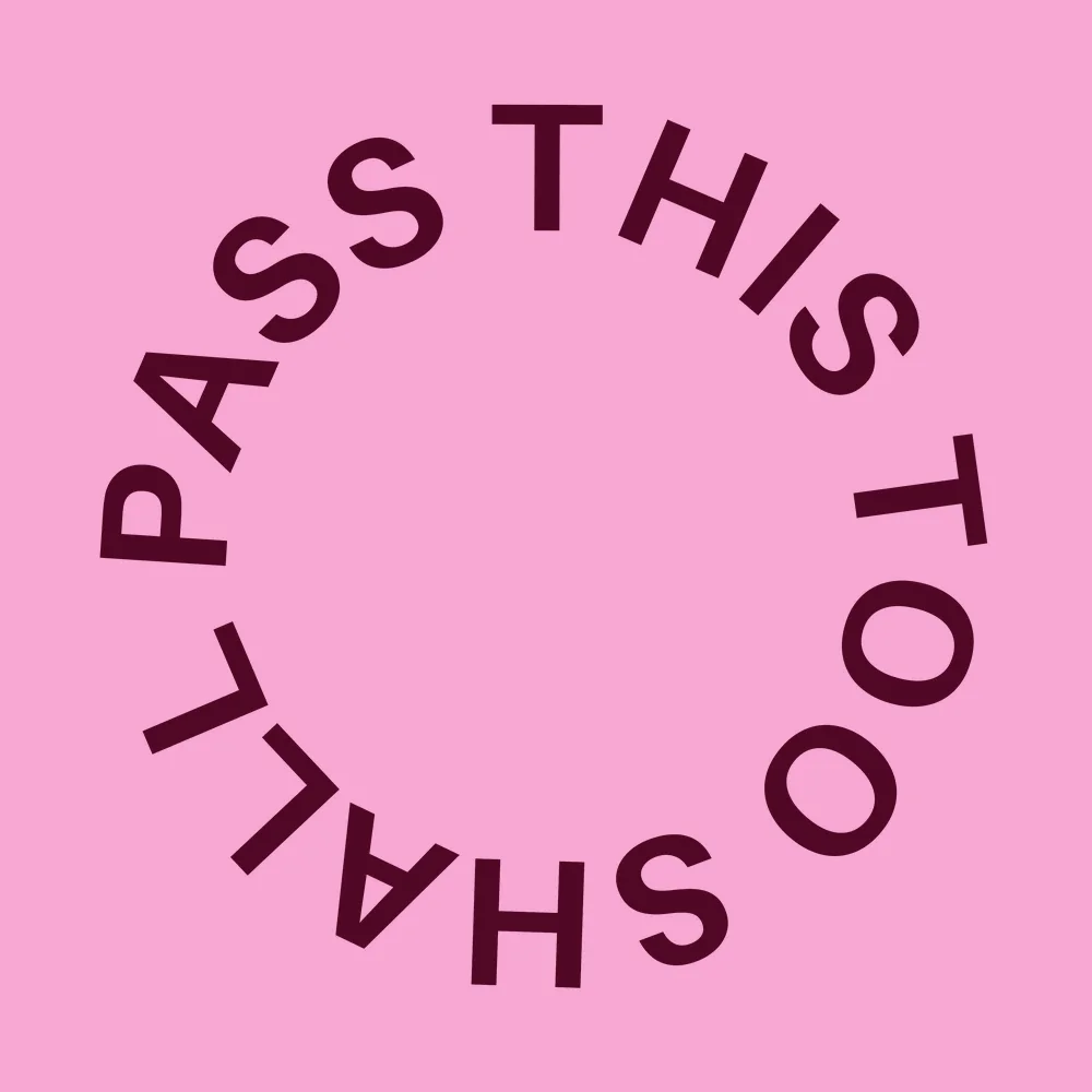 Zen wall clock: "this too shall pass"