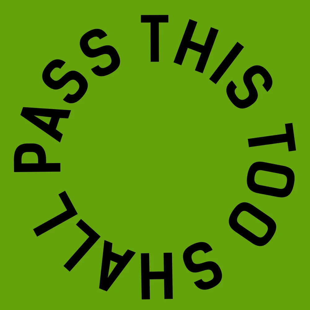 Zen wall clock: "this too shall pass"