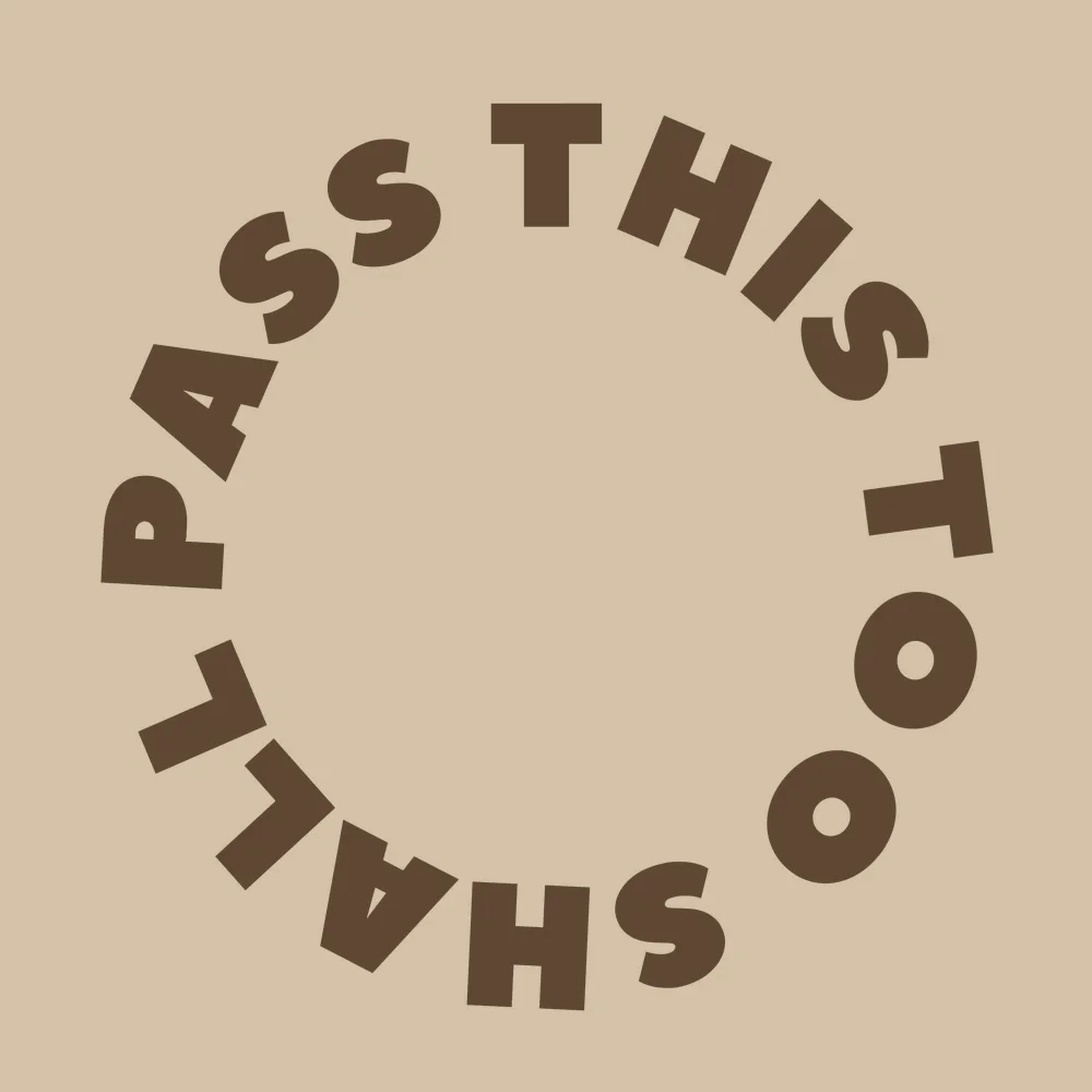 Zen wall clock: "this too shall pass"