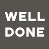 Zen wall clock: "Well done — stone & white"