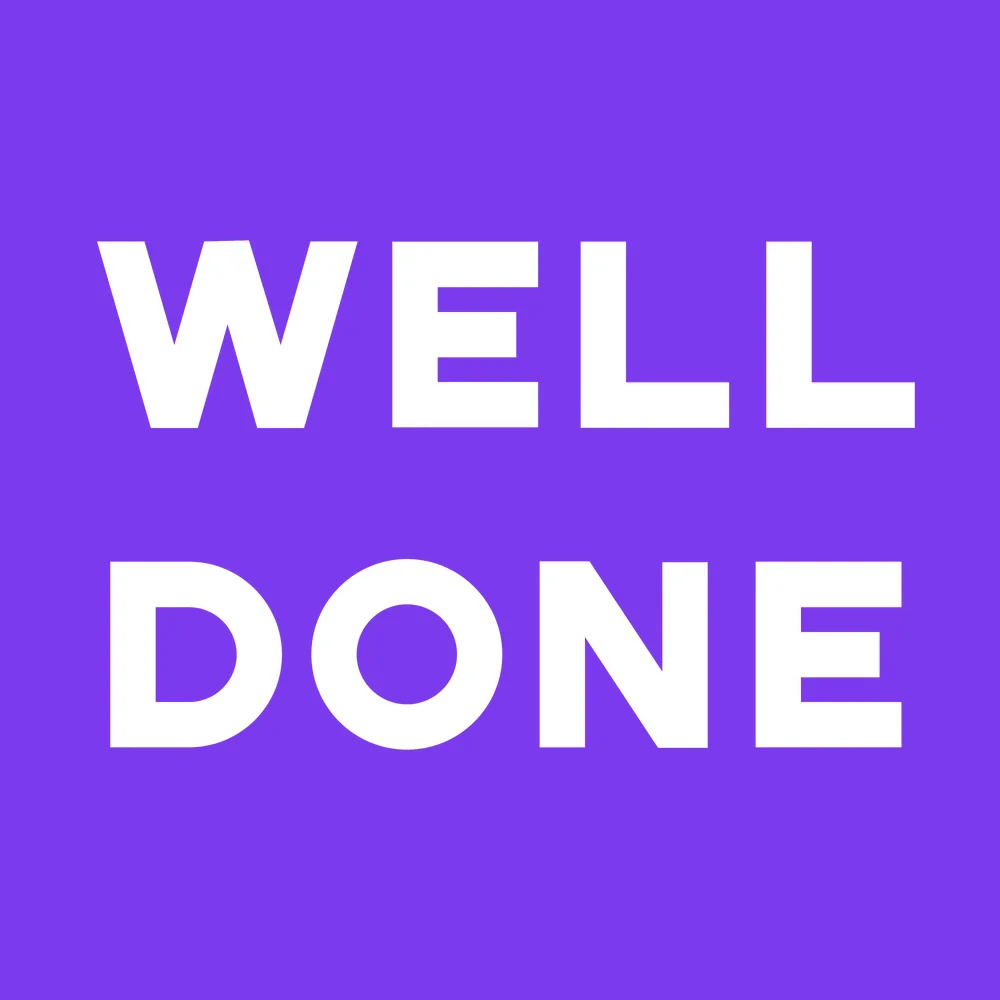 Funny wall clock: "well done"