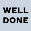 Zen wall clock: "Well done — light slate & black"