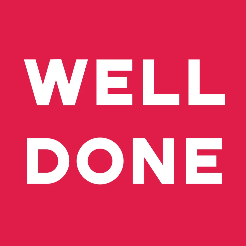 Zen wall clock: "well done"