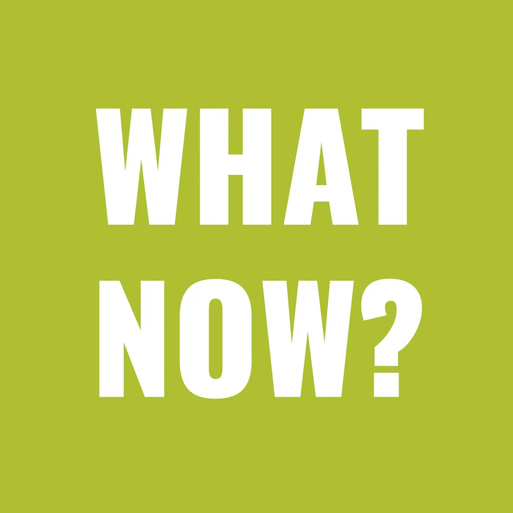 Funny wall clock: "what now"