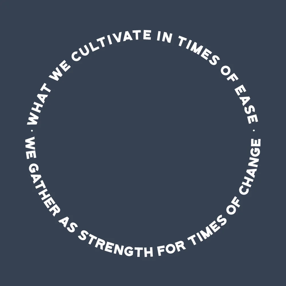 Zen wall clock: "what we cultivate in times of ease we gather as strength for times of change"