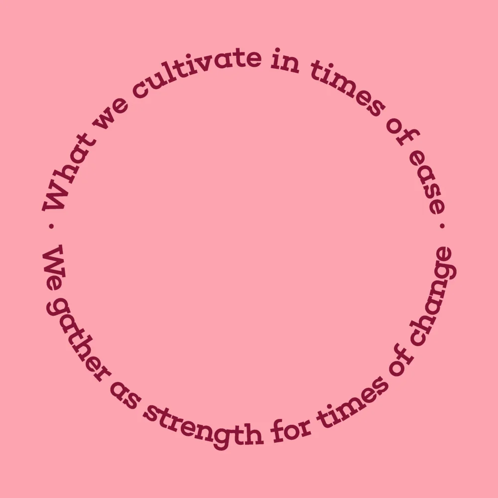 Zen wall clock: "what we cultivate in times of ease we gather as strength for times of change"