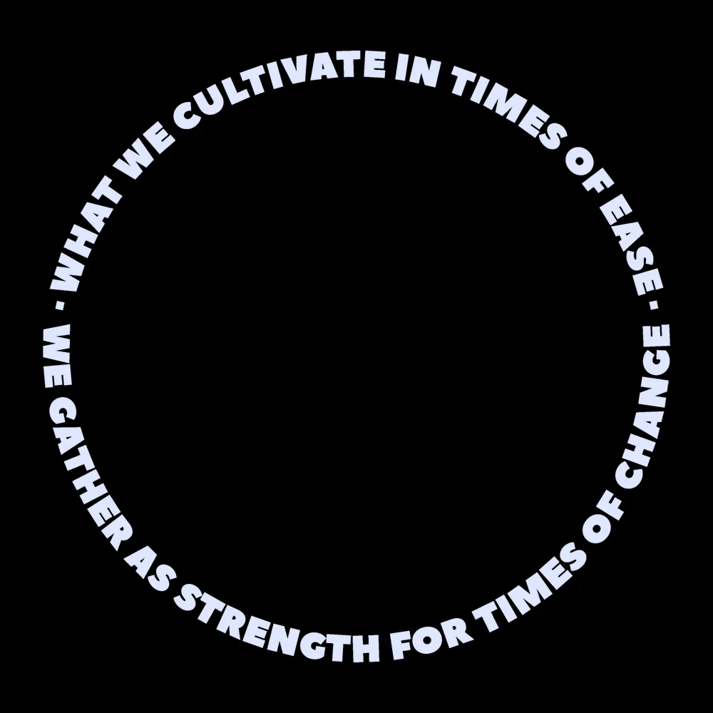 Zen wall clock: "what we cultivate in times of ease we gather as strength for times of change"