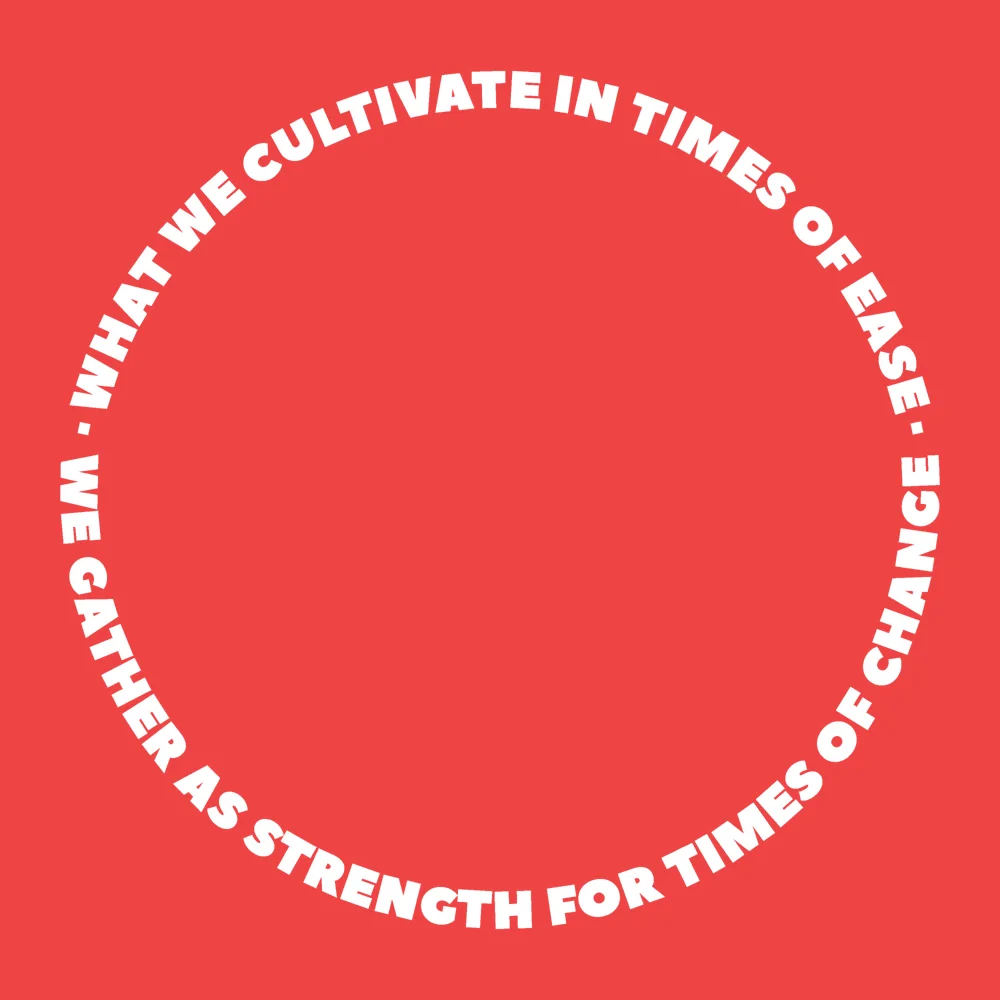 Zen wall clock: "what we cultivate in times of ease we gather as strength… — red & white"