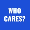 Zen wall clock: "Who cares — deep blue & white"