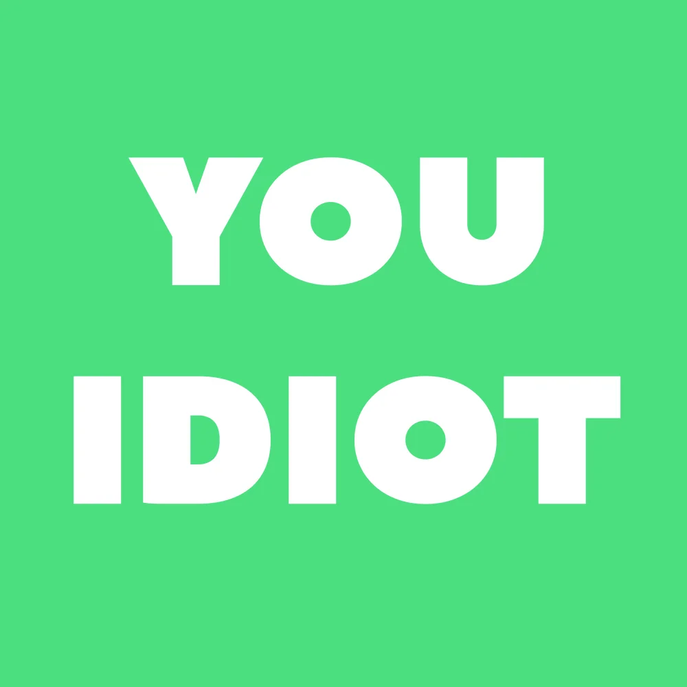 Zen wall clock: "you idiot"