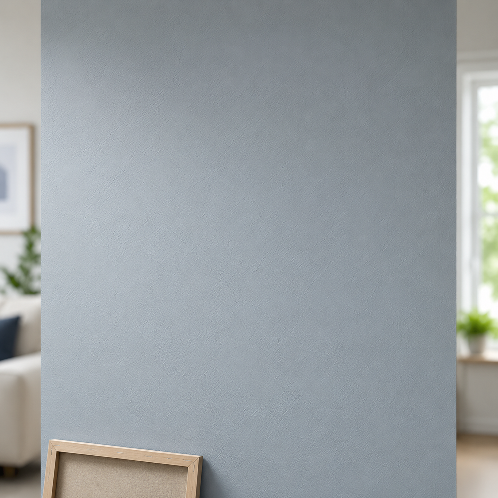 Zen wall clock in bluegrey wall
