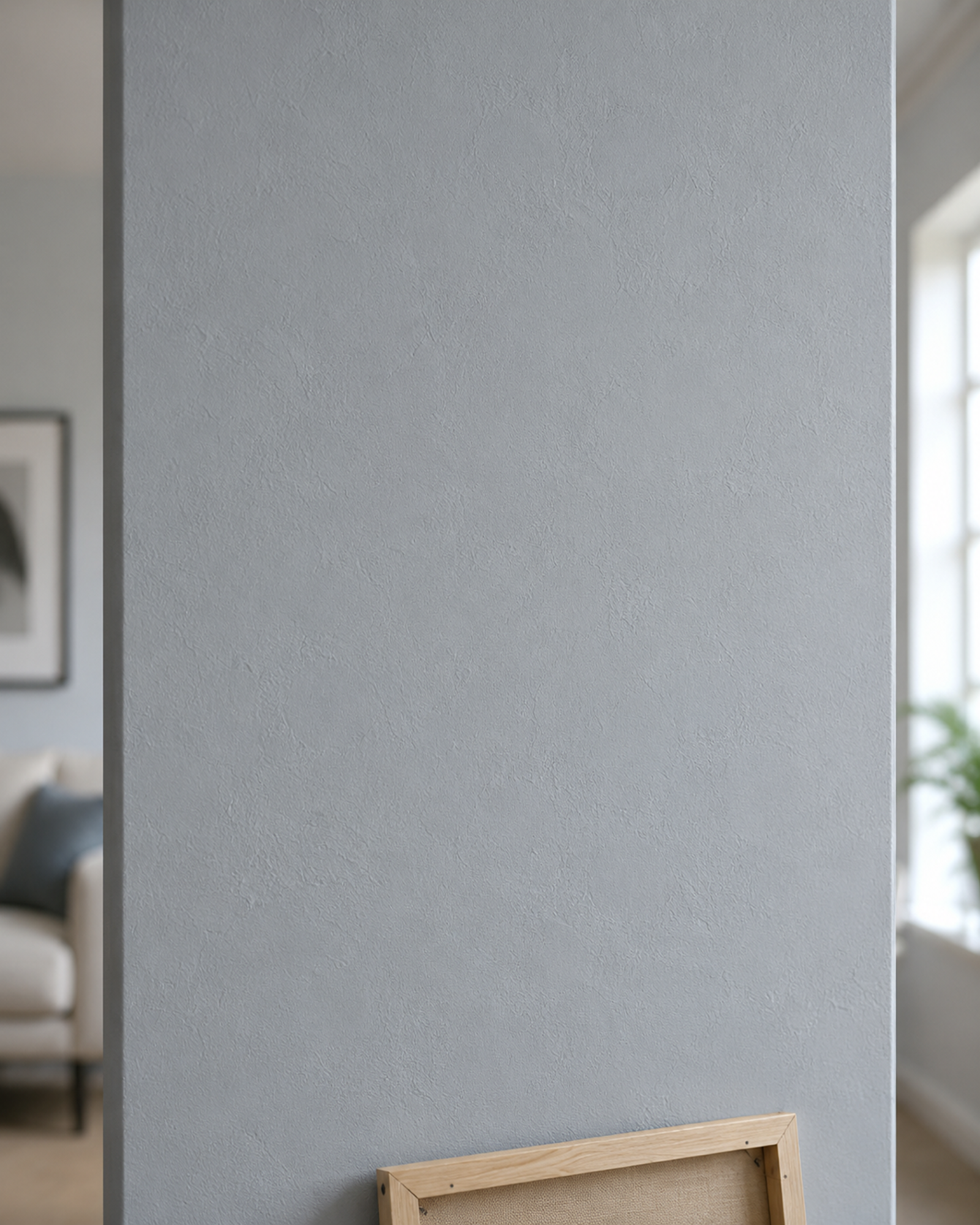 Zen wall clock in bluegrey wall