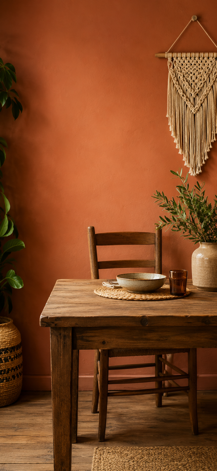 Zen wall clock in boho dining