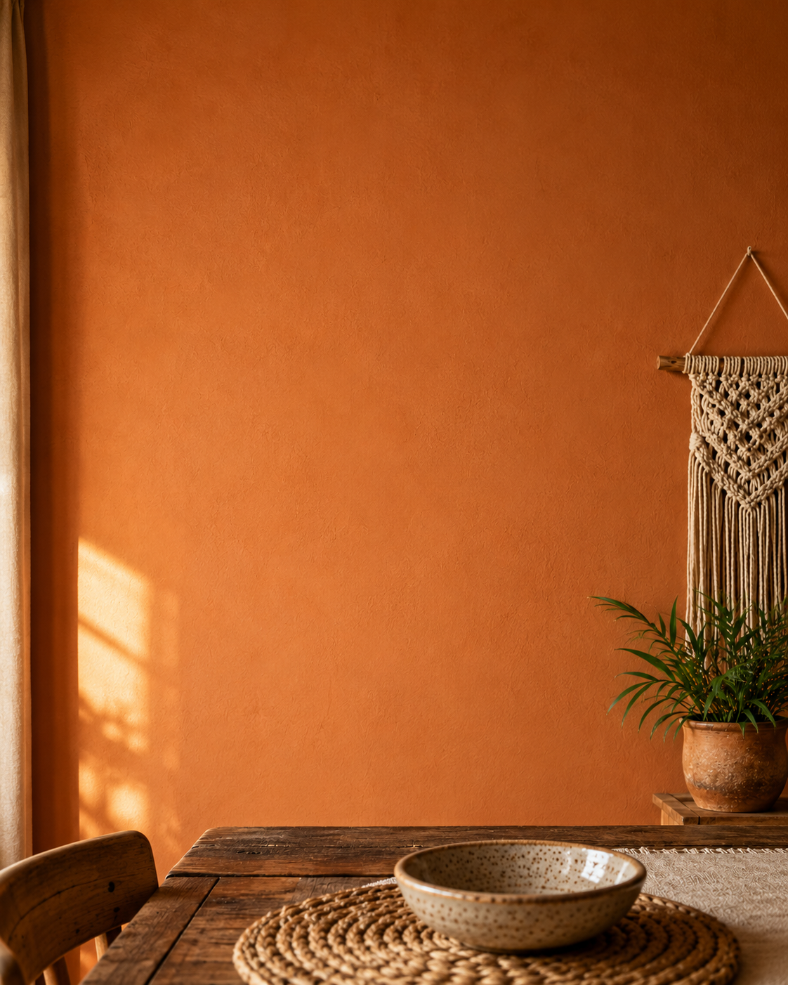 Zen wall clock in boho dining