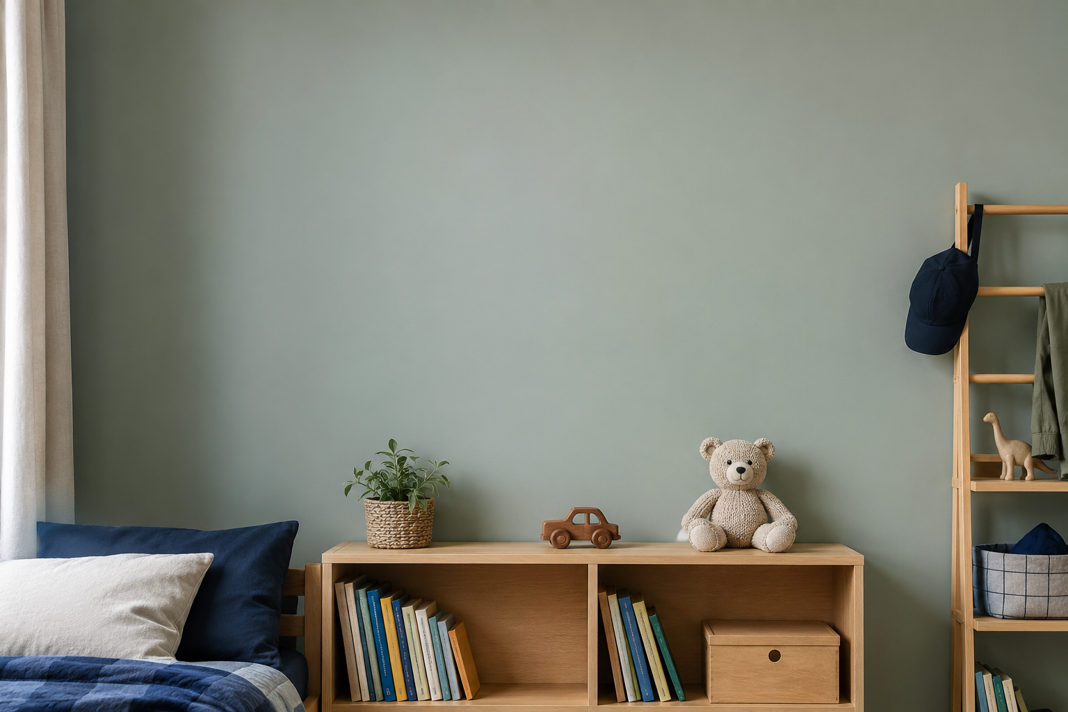 Zen wall clock in boys bedroom