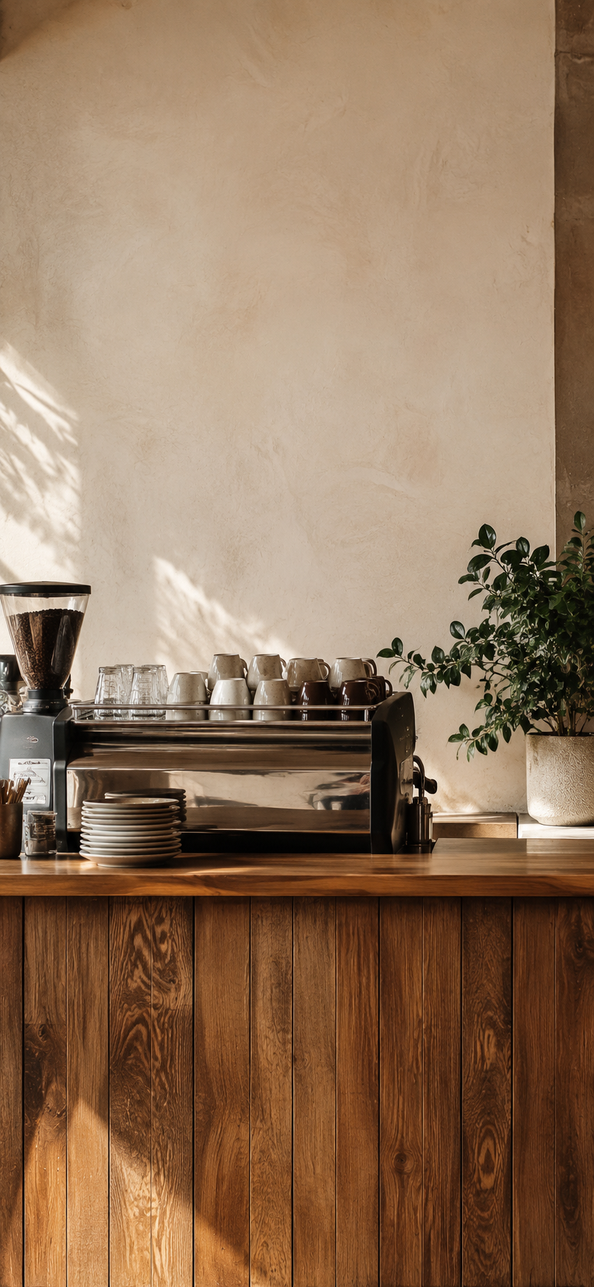 Zen wall clock in coffee shop