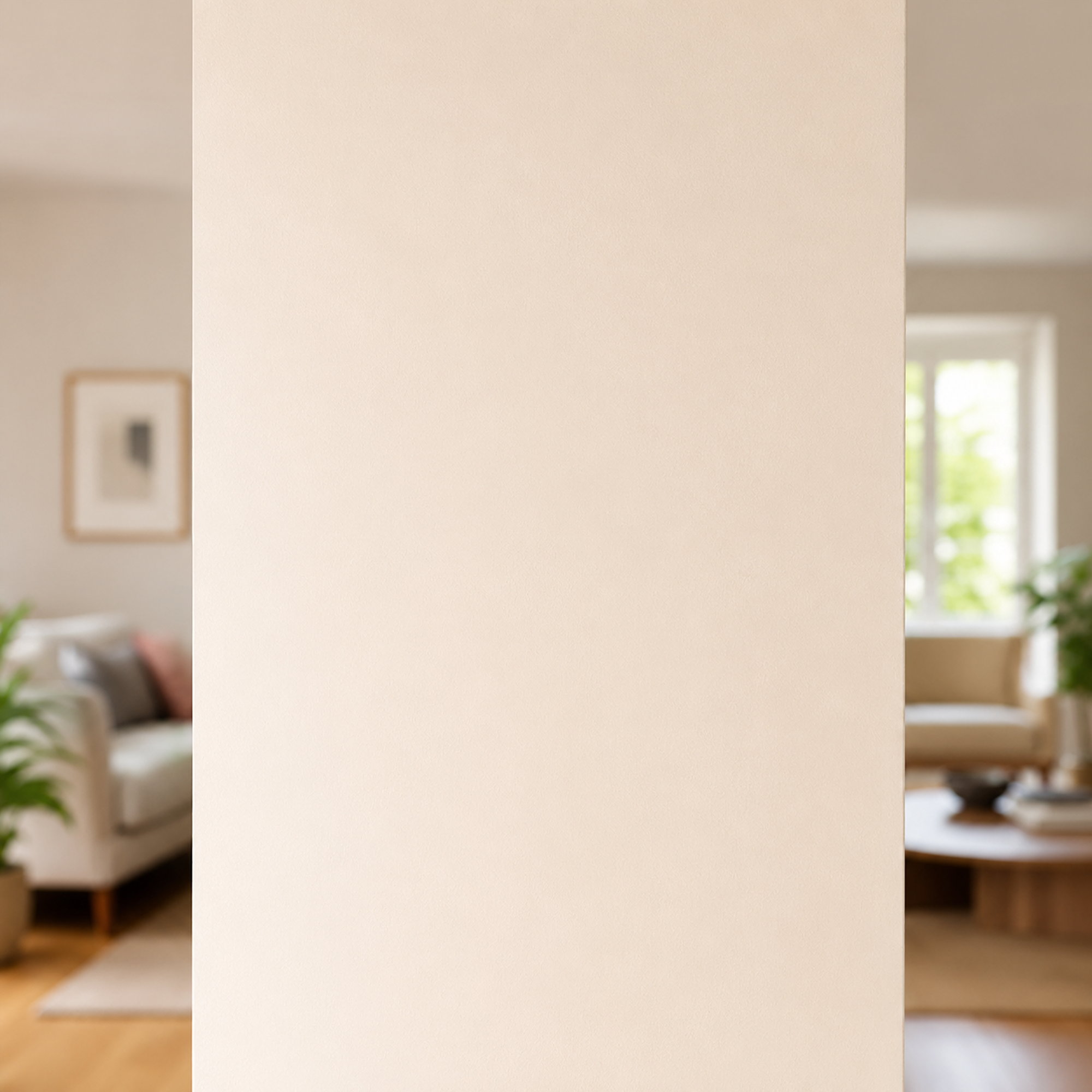 Zen wall clock in cream column
