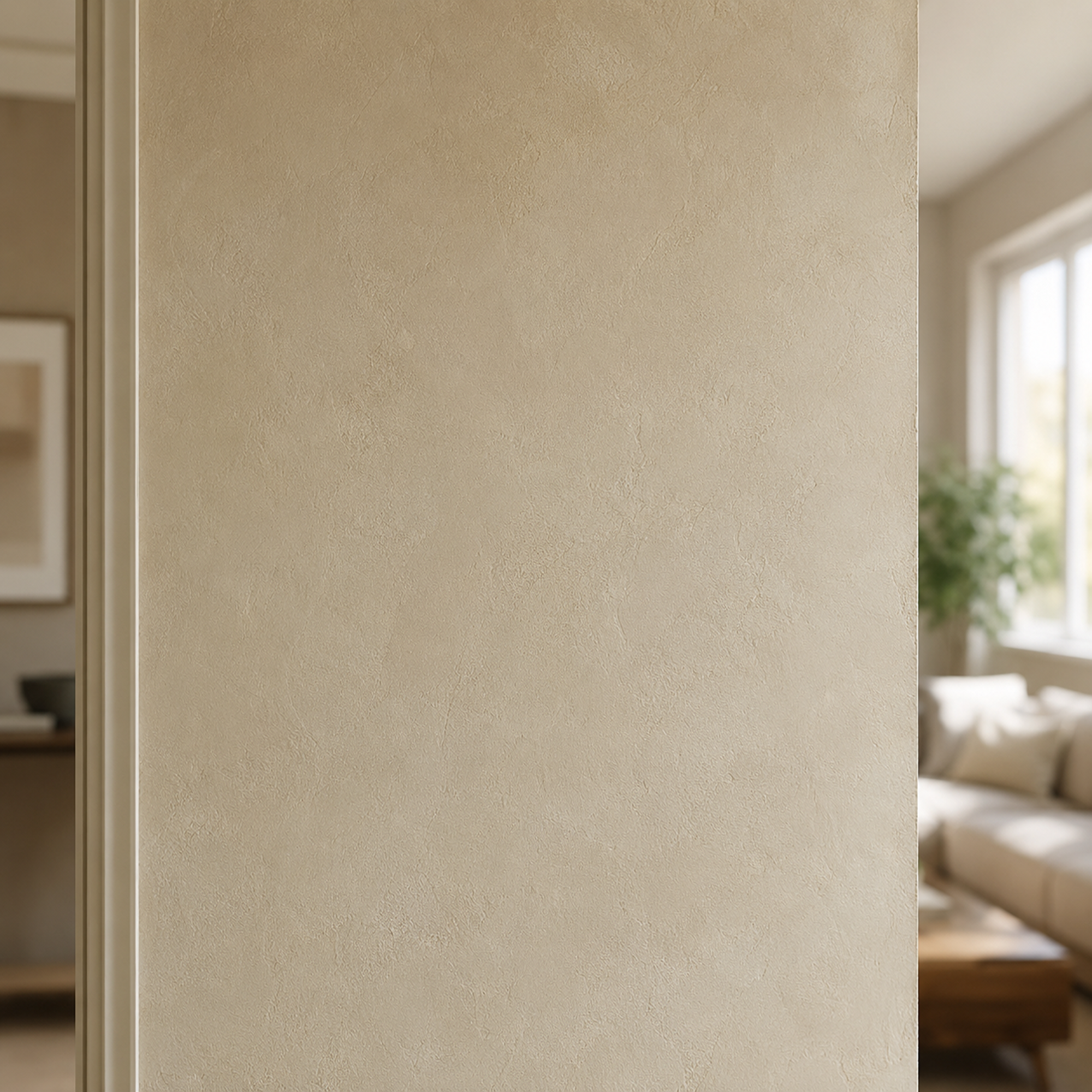 Zen wall clock in greige column