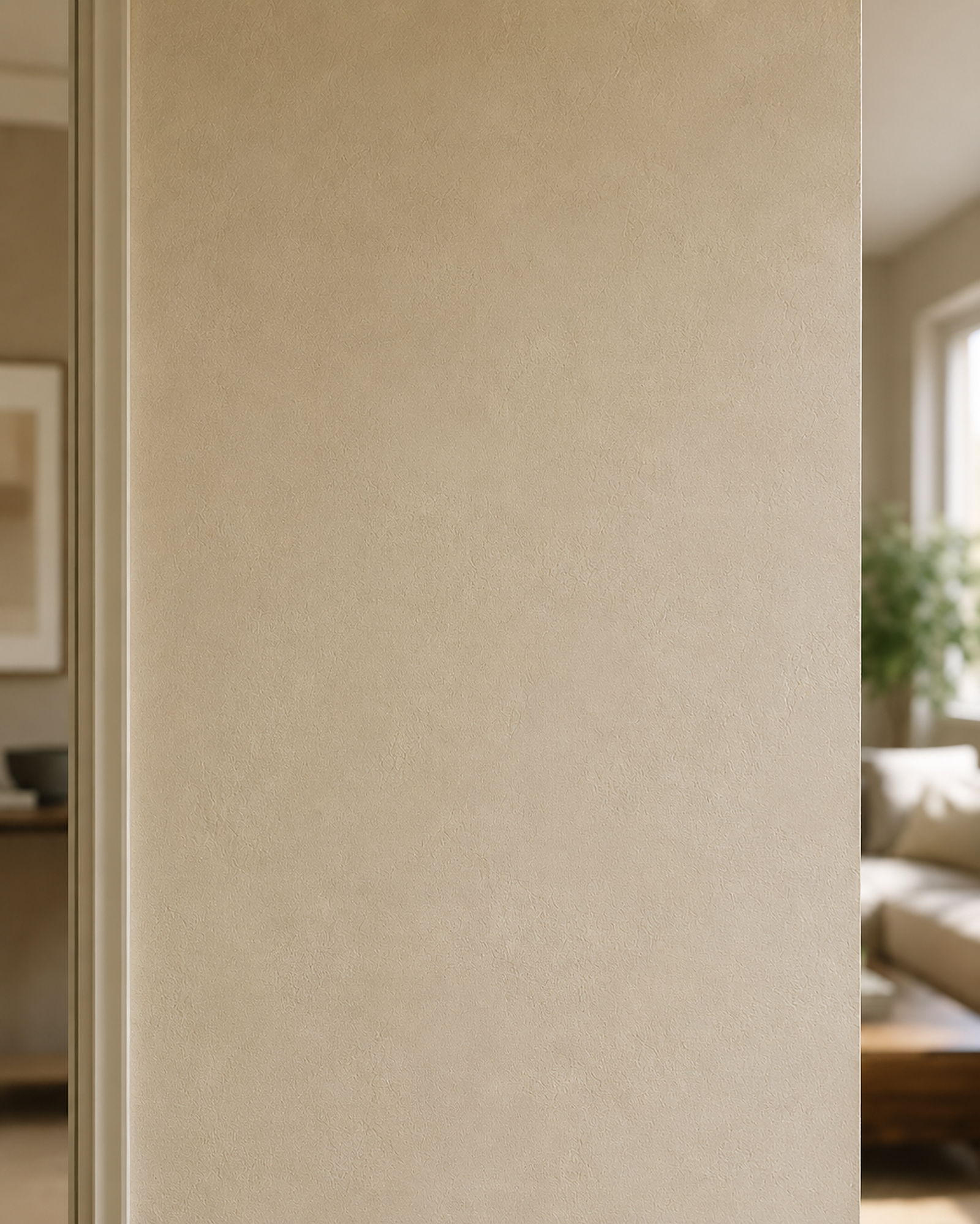Zen wall clock in greige column