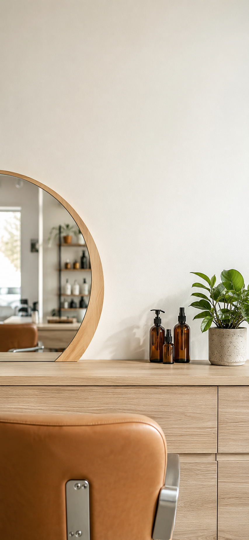 Zen wall clock in hair salon