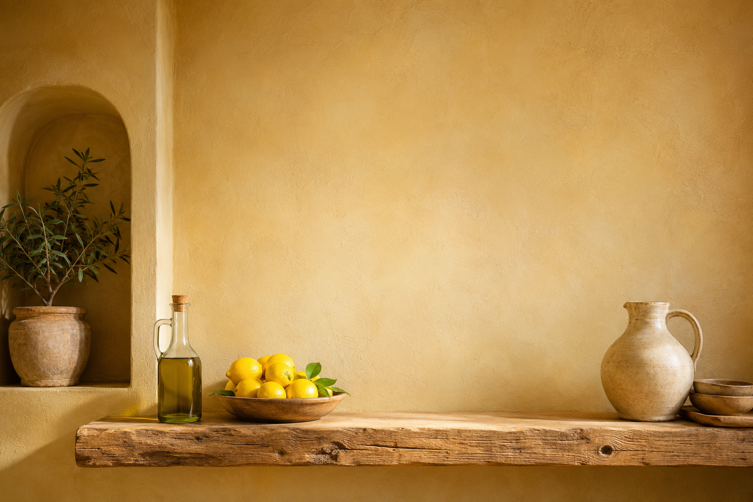 Zen wall clock in mediterranean kitchen