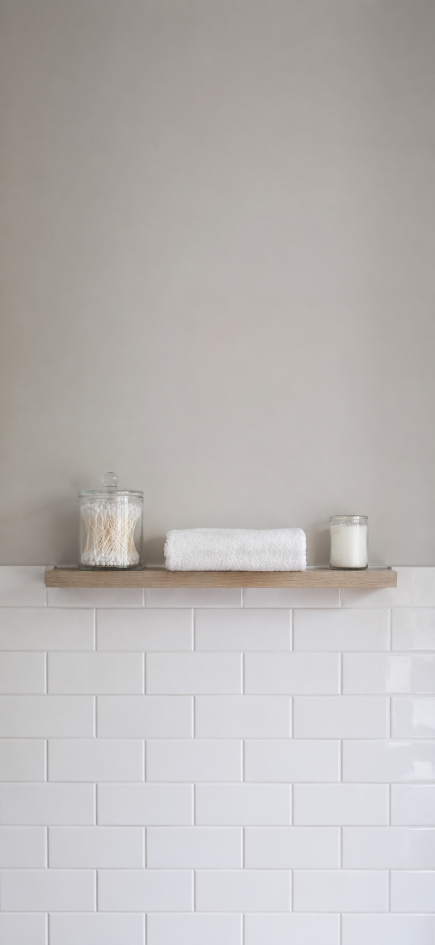 Zen wall clock in modern bathroom