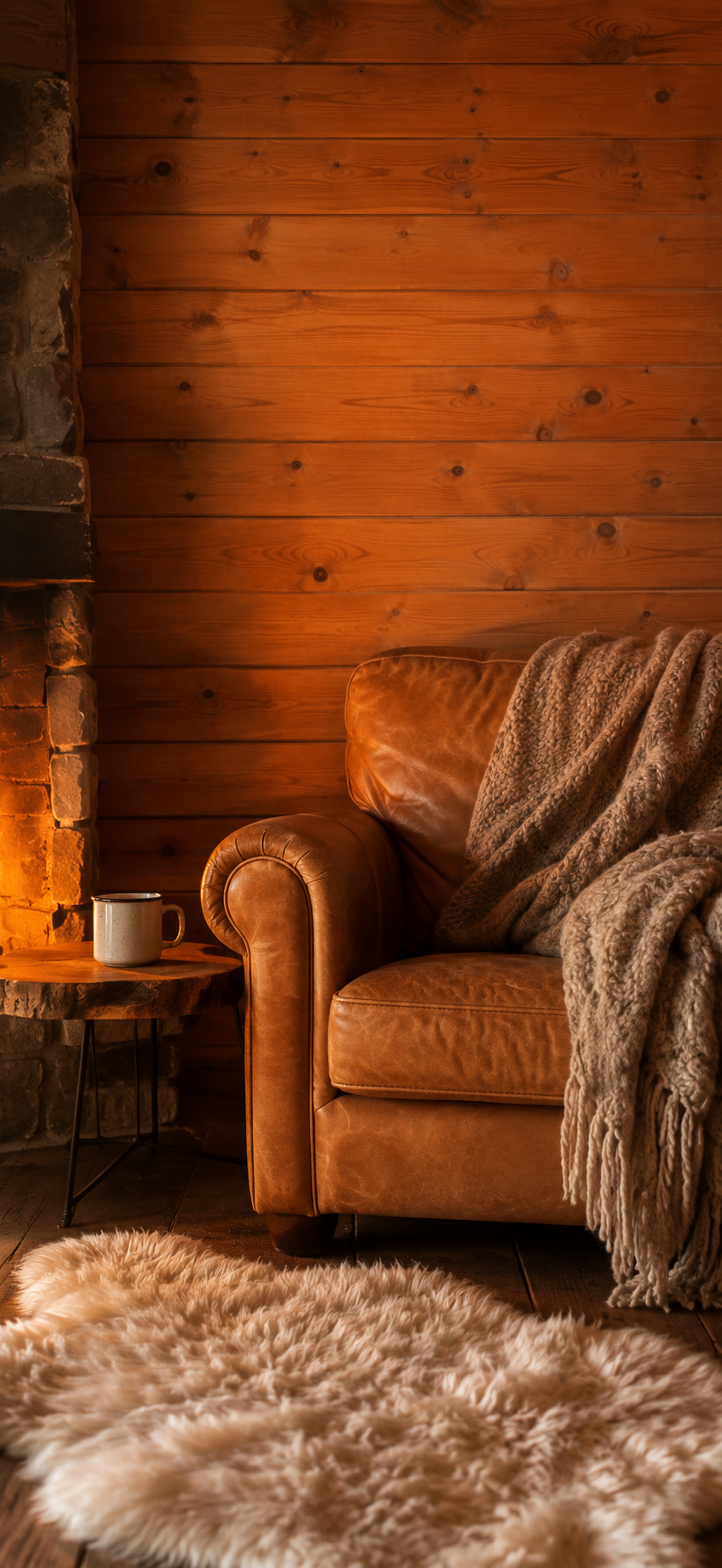 Zen wall clock in mountain cabin