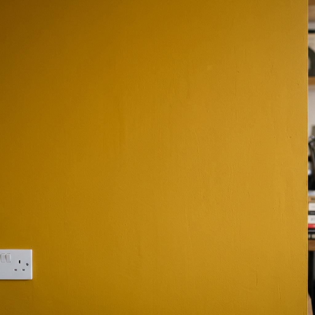 Funny wall clock in mustard wall zoom72