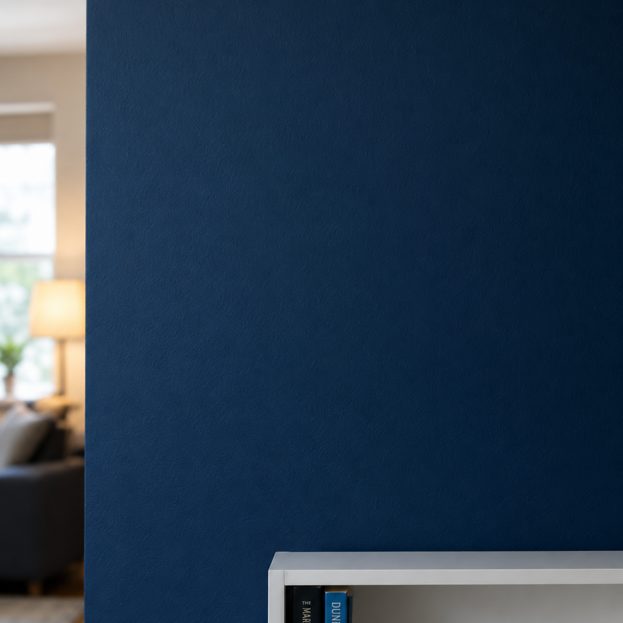 Funny wall clock in navy wall