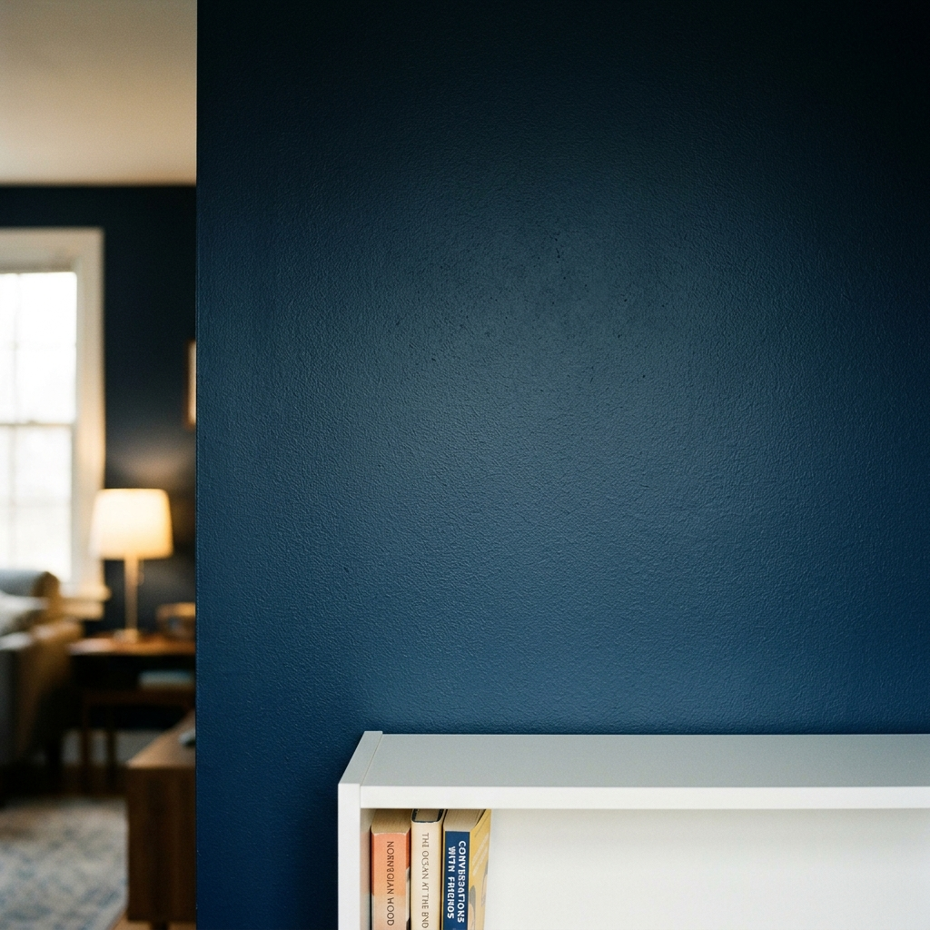 Funny wall clock in navy wall