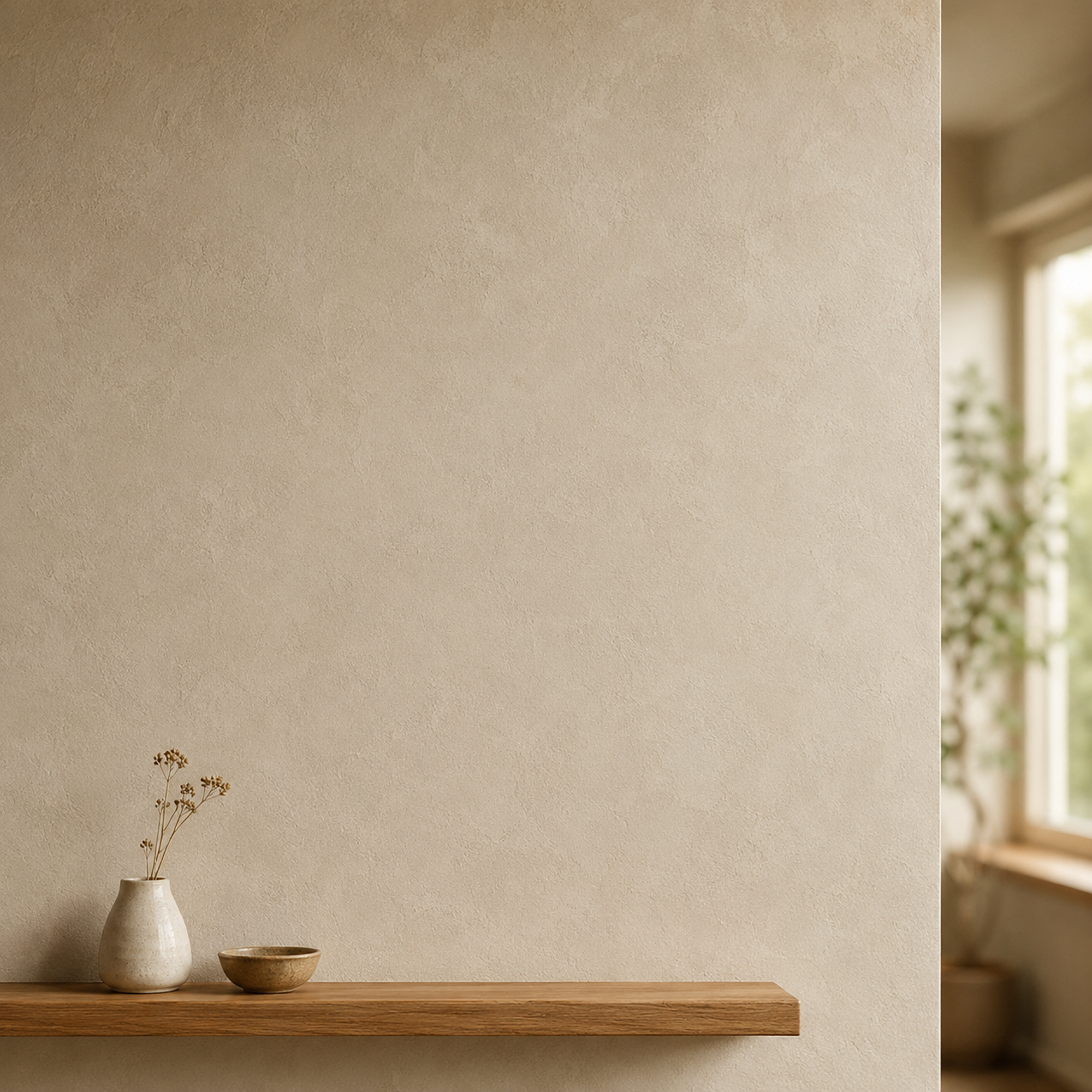 Zen wall clock in oak shelf