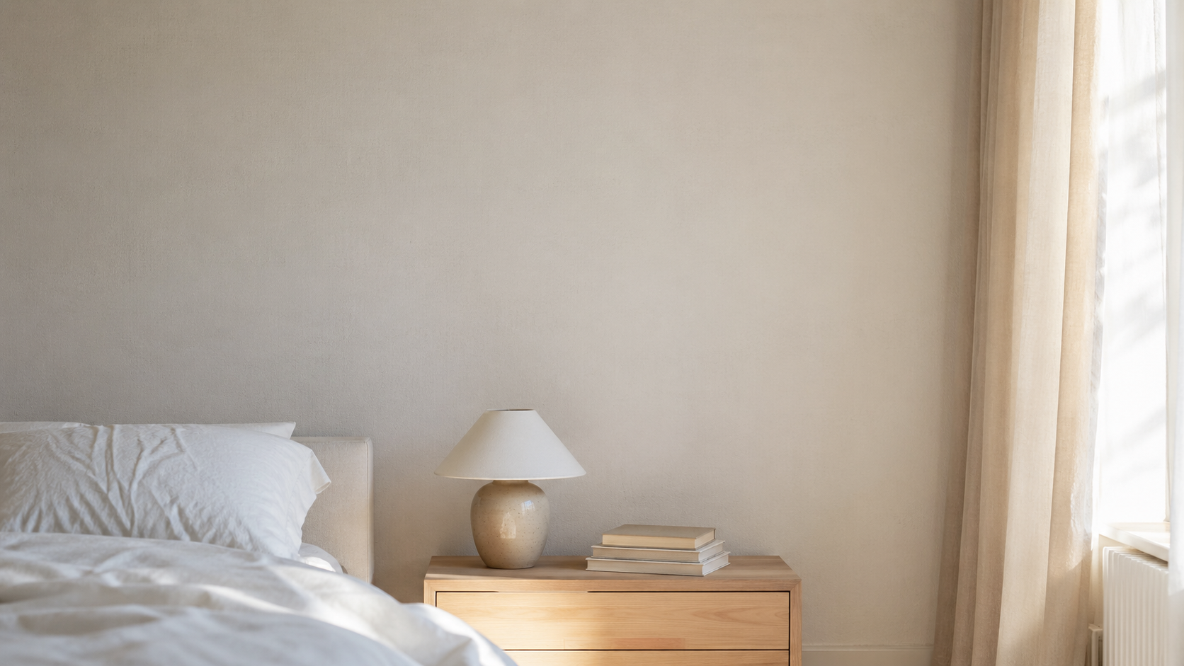 Zen wall clock in scandi bedroom