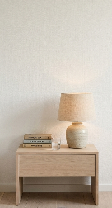 Zen wall clock in scandi bedroom