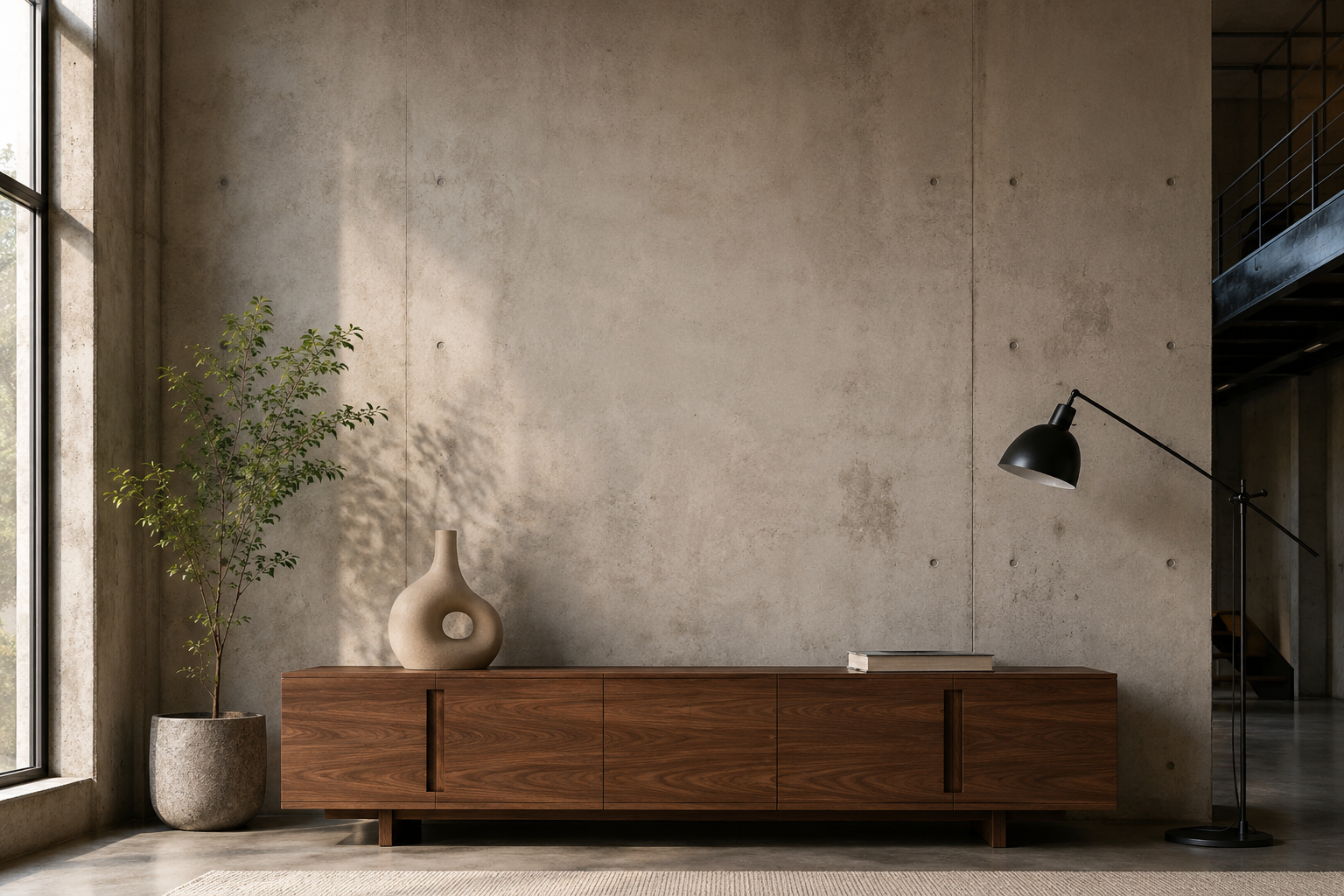 Zen wall clock in urban loft