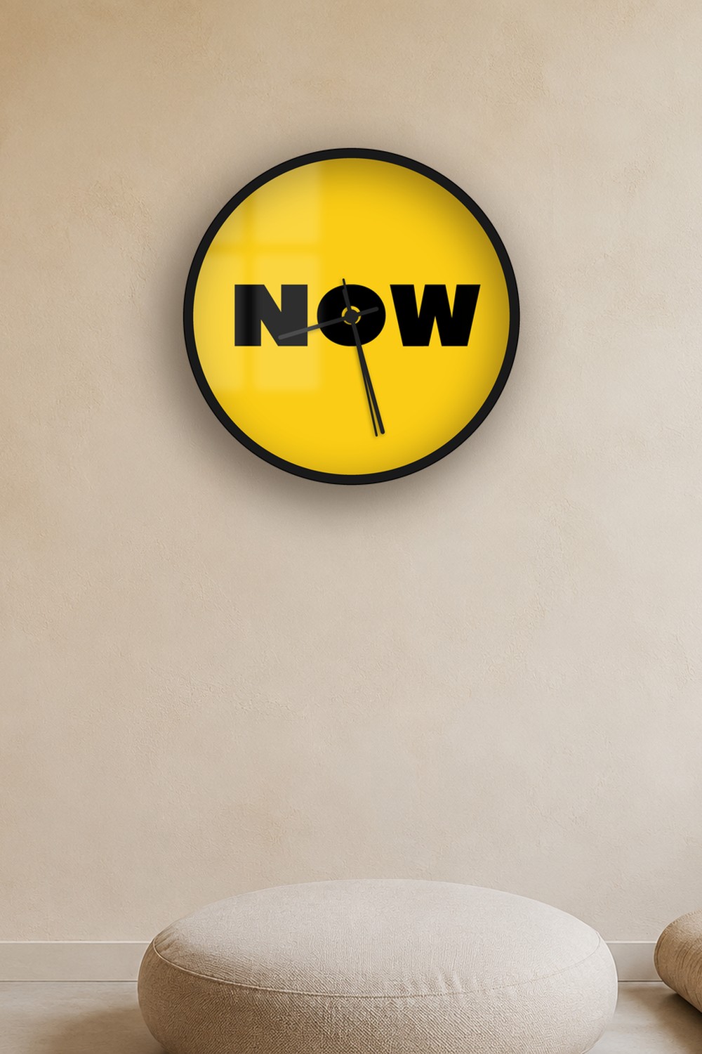 now — lemon & black on a wall