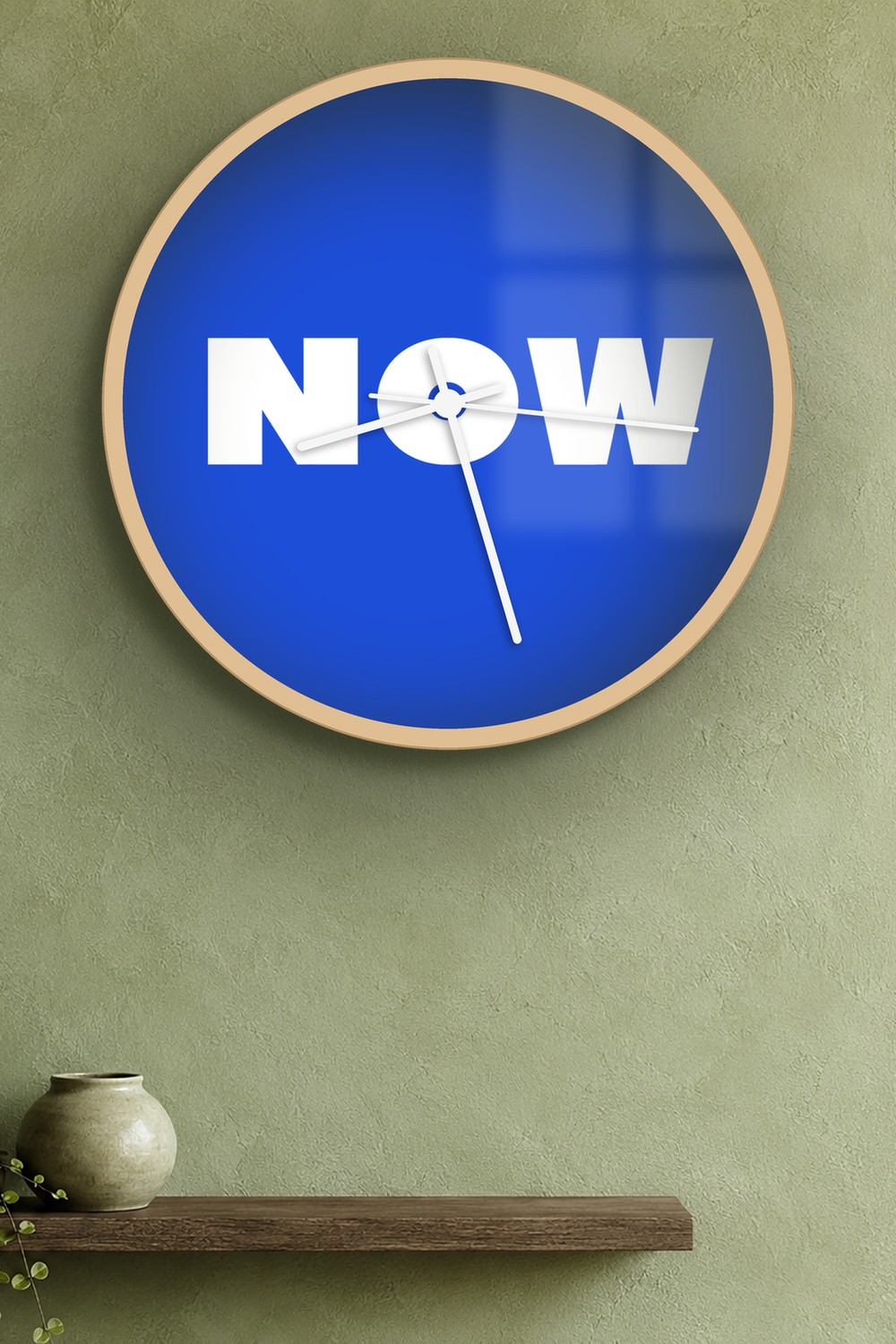 now — deep blue & white on a wall