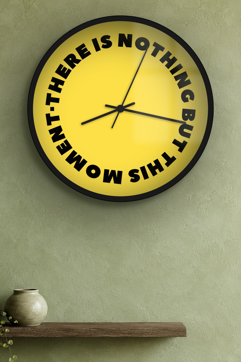 there is nothing but this moment — light yellow & black on a wall