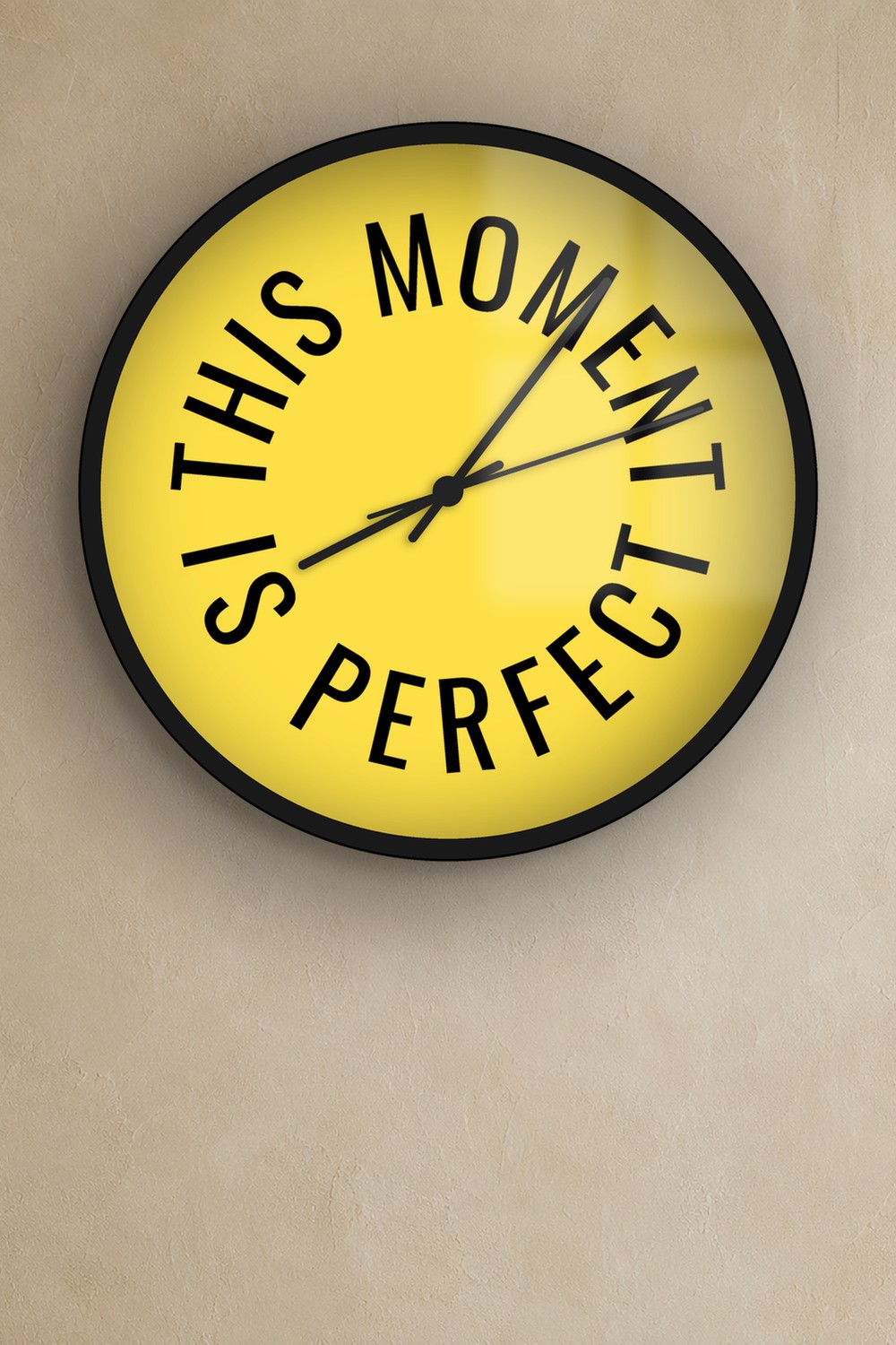 this moment is perfect — light yellow & black on a wall