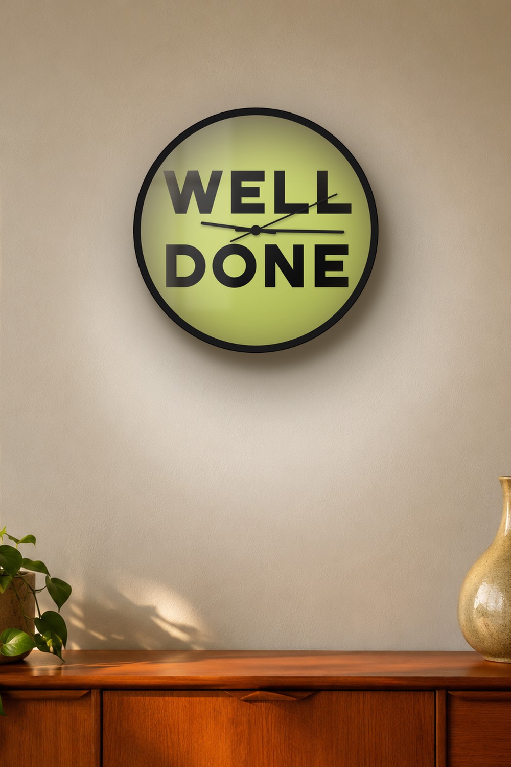 Well done — light olive & black on a wall
