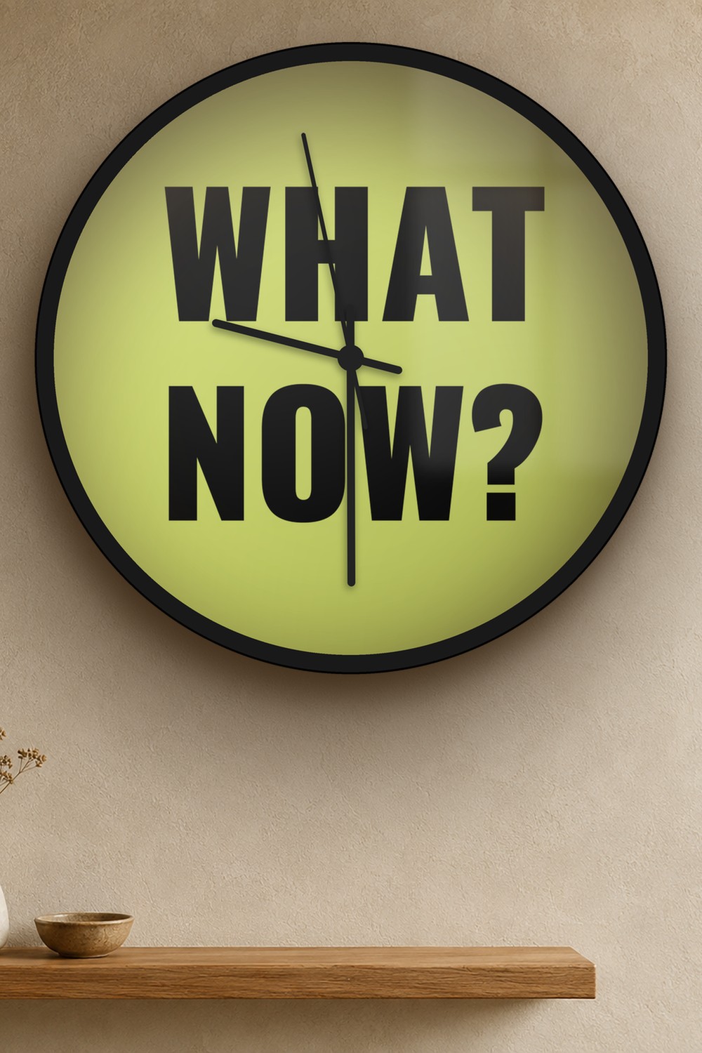 What now — light olive & black on a wall