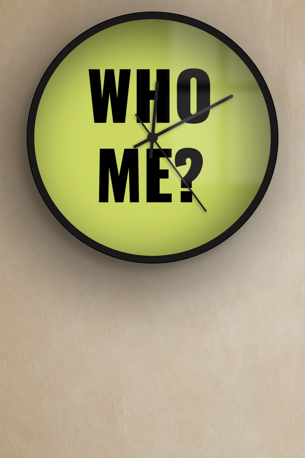 Who me — light olive & black on a wall